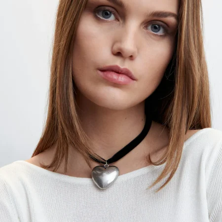 گردنبند قلبی نقره
